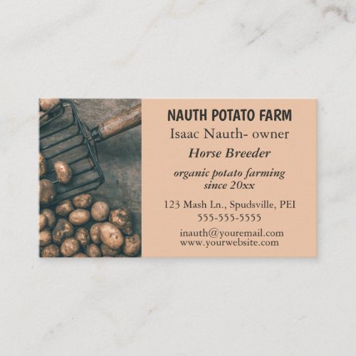 Editable Organic Potato Farm Business Card