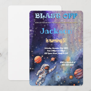 Editable Outer Space Birthday Party Invitation
