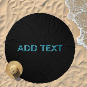 Editable Outlined Lettering w/Drop Shadow Beach Towel