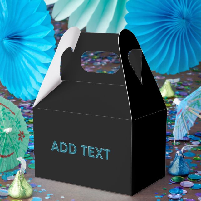 Editable Outlined Lettering w/Drop Shadow  Favor Boxes (Party)