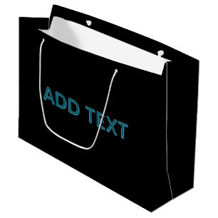 Editable Outlined Lettering w/Drop Shadow  Large Gift Bag