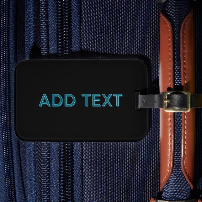 Editable Outlined Lettering w/Drop Shadow  Luggage Tag (Front Insitu 4)