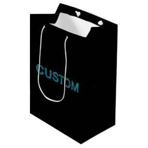 Editable Outlined Lettering w/Drop Shadow  Medium Gift Bag