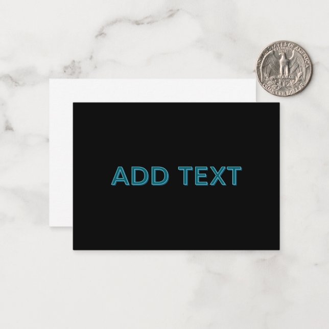 Editable Outlined Lettering w/Drop Shadow  Note Card (Front/Back In Situ)