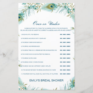 Editable Over or Under Bridal Shower Game