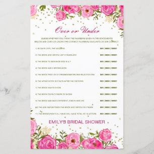Editable Over or Under Bridal Shower Game