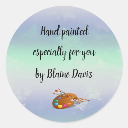 Editable Painters Palette Especially For You Classic Round Sticker