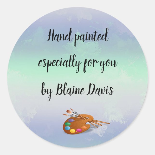 Editable Painters Palette Especially For You Classic Round Sticker (Front)