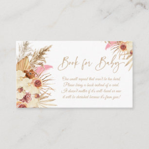 Editable Pampas Grass Baby Shower Book for Baby Enclosure Card