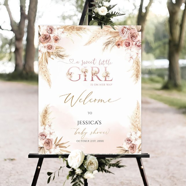 Editable Pampas Grass Baby Shower Welcome Sign (Creator Uploaded)