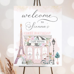 Editable Paris Birthday Party Welcome Sign French 