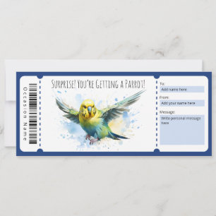 Editable Parrot Gift Certificate for bird lovers Invitation
