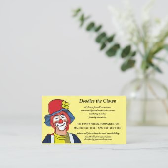 Editable Party Clown Business Business Card | Zazzle