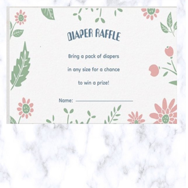 Editable Pastel Floral Diaper Raffle   Enclosure Card (Creator Uploaded)