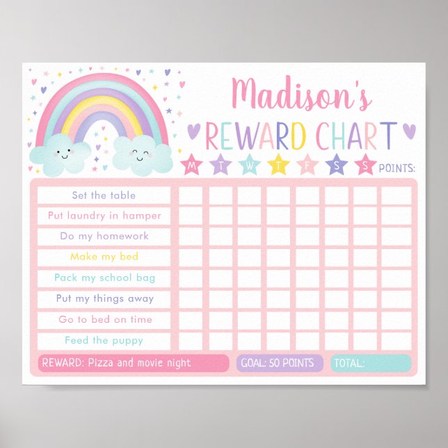 Editable Pastel Rainbow Reward Chart (Front)