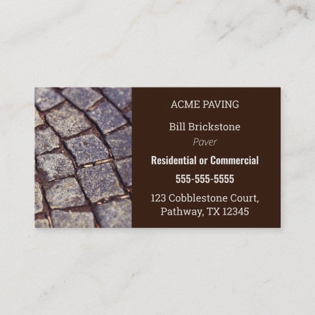 Editable Pavers Business Card (Front)