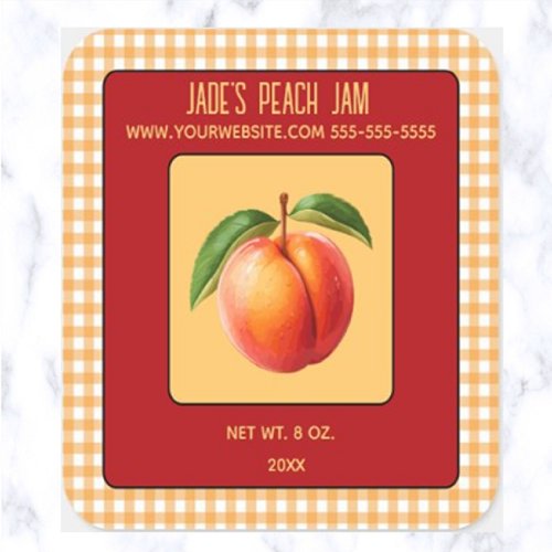Editable Peach Jam Square Sticker