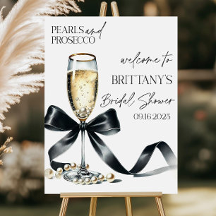 EDITABLE Pearls and Prosecco Welcome Sign Bridal 
