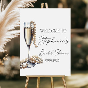 EDITABLE Pearls and Prosecco Welcome Sign Bridal