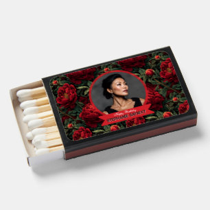 Editable Peonies Petal Spring Birthday  Matchboxes