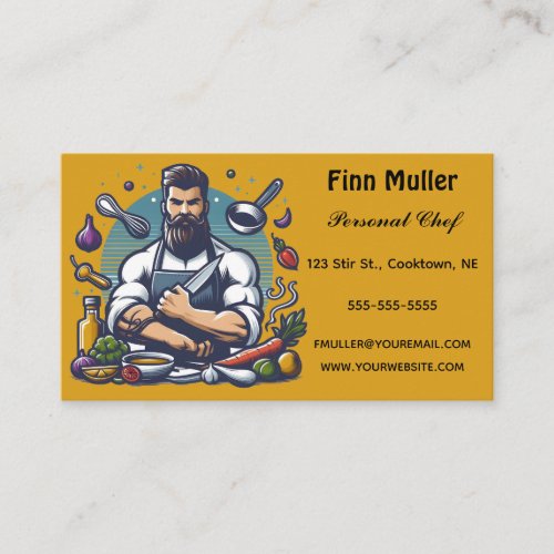 Editable Personal Chef and Food Business Card