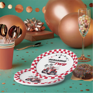 Editable Personalized Two Fast Birthday Party Paper Plates