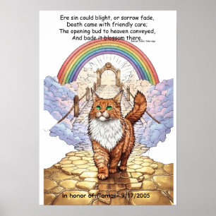 Editable Pet Memorial Rainbow Bridge template Poster