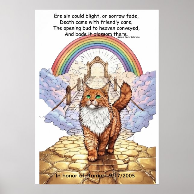 Editable Pet Memorial Rainbow Bridge template Poster (Front)