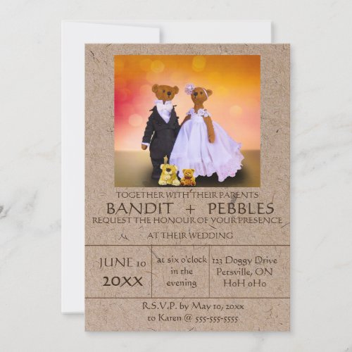 Editable Pet Photo Wedding Invitations