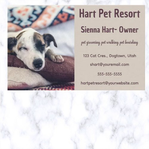 Editable Pet Resort Business Card
