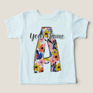 editable photo Alphabet letters A personalized Toddler T-shirt