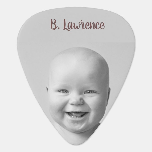 Editable Photo and Name  Guitar Pick (Front)