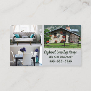 Editable Photo Bed And Breakfast Business Card