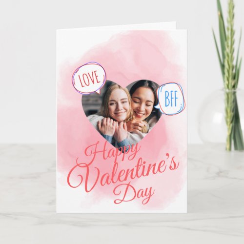 Editable Photo BFF Valentines Day Card