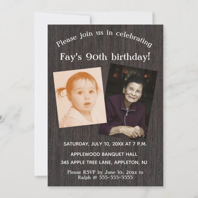 Editable Photo Birthday Party Invitation Card (Front)