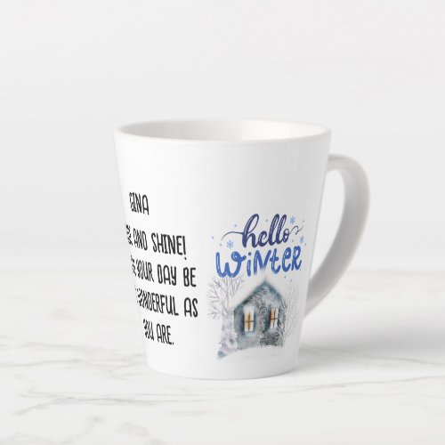 Editable Photo Color Name Write Holiday Gift White Latte Mug