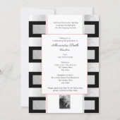 Editable Photo Distressed Tile Black White Grad Invitation (Back)