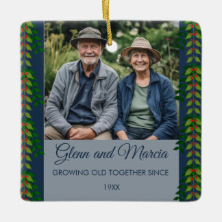 Editable Photo Growing Old Together Since Ceramic Ornament