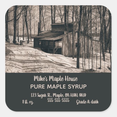 Editable Photo Maple Syrup Label