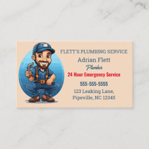 Editable Photo Plumber Business Card