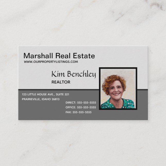 Editable Photo Two Toned Business Card (Front)
