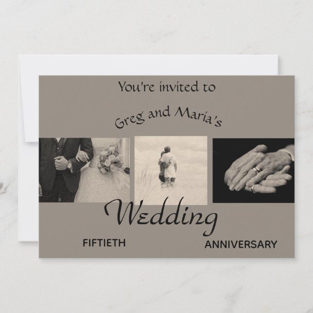 Editable Photo Wedding Anniversary Invitation (Front)