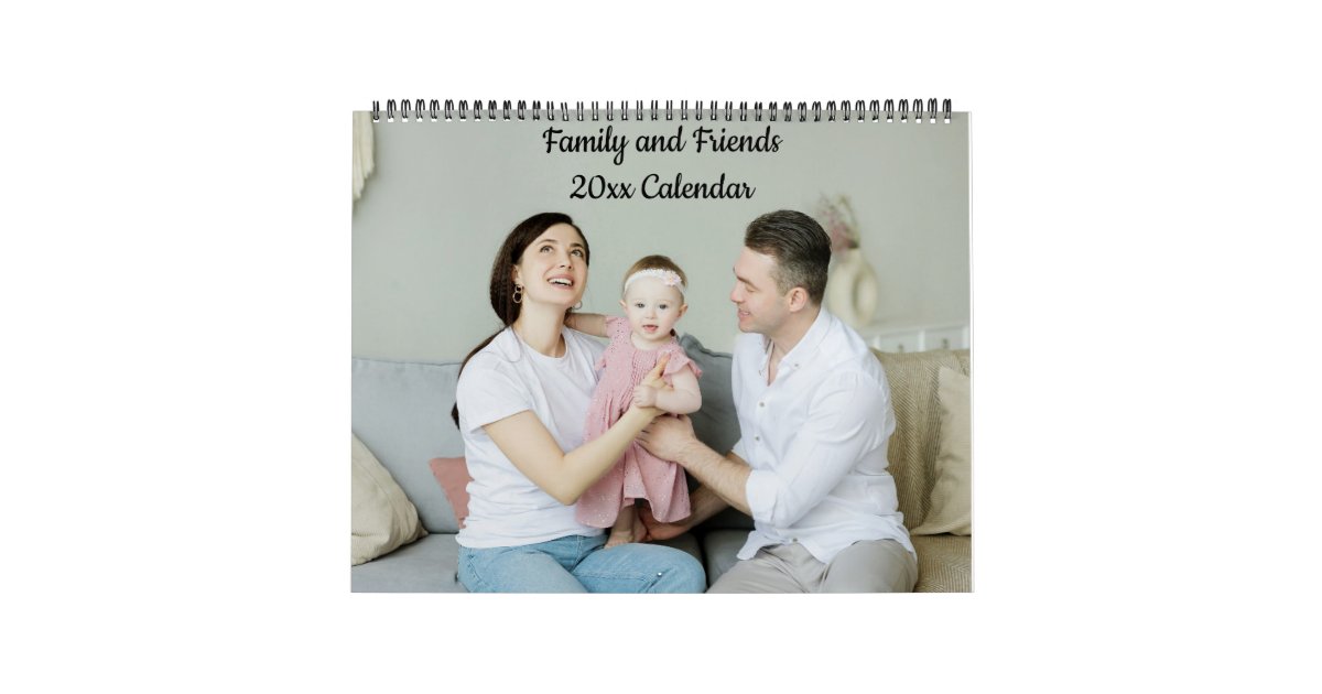 Editable Photos of Family and Friends Calendar Zazzle