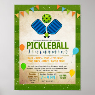 Editable pickleball Fundraiser Flyer Poster