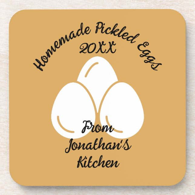 Editable Pickled Eggs Beverage Coaster (Front)