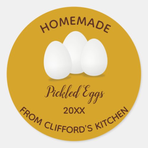 Editable Pickled Eggs Classic Round Sticker