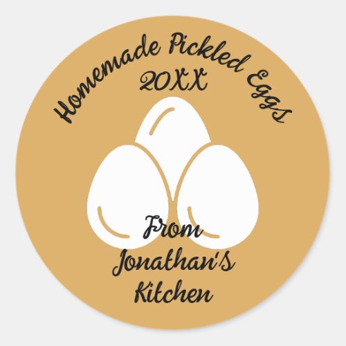 Editable Pickled Eggs Classic Round Sticker