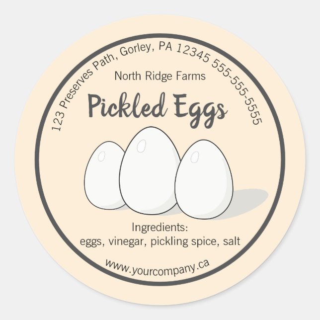 Editable Pickled Eggs Label (Front)