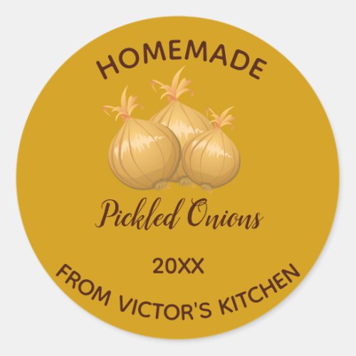 Editable Pickled Onions Classic Round Sticker