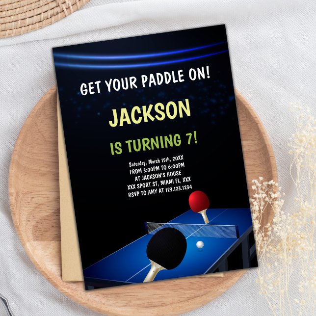 Editable Ping Pong Party Invite for Kids or Teens (Table Ping Pong Birthday Invitations)